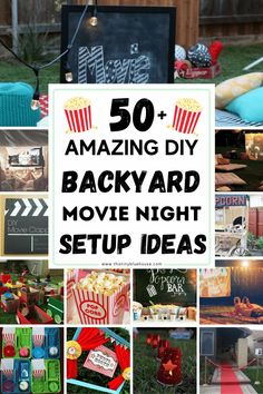 the back yard movie night setup ideas are great for an outdoor party or birthday celebration