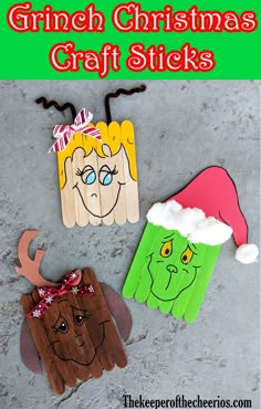 christmas crafts for kids to make with paper and glue, including santa's hats