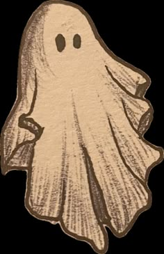 a drawing of a ghost with its eyes closed