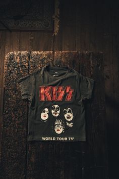 You Wanted the Best! You Got the Best! The Hottest Band in the World!!! KISSSSSSSSSS!”
 

OTHER X KISS 

We’ve teamed up with the Kiss to recreate some of their most iconic designs from the early years. 


 

Every tee has been individually treated to create a unique and one-off product. All hand washed, printed, distressed, aged, beaten, blasted & burned here in our UK studio using our signature blend of authentic vintage plastisol inks. 

*Due to the extensive washing process we've developed f Kiss Band Shirt, Hot Band, Kiss Band, The Kiss, Old T Shirts, Band Shirts, Early Years, Crew Neck Tee, World Tour