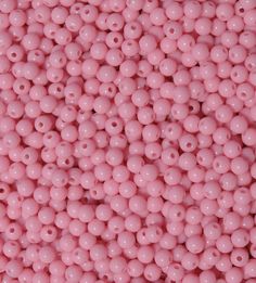 pink beads are shown in close up view