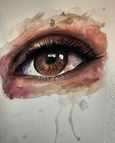 an eye painted in watercolor on paper