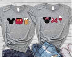 Disney Drinking Family Matching T-shirt Vynal Projects, Couples Disney, Disney Mignon, Travel Consultant, Disney Cute, Disney Vacation Shirts, Matching T Shirts