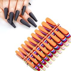 20Pcs Matte Super Long Coffin False Nail Ballet Press on Nails Tips Solid Color Press On Nails Tips, Matte Acrylic Nails, Types Of Manicures, Ballet Nails, Nails Tips, Nail Type, Coffin Press On Nails, Ballerina Nails, Nail Sticker