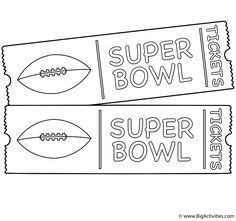 two super bowl tickets with the words super bowl on them and an image of a football