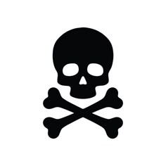 a skull and crossbones symbol on a white background