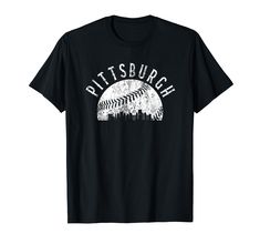 a black pittsburgh baseball t - shirt with the word pittsburgh in white letters on it