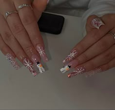 Christmas Nail Inspo Coffin, Christmas Bling Nails, Acrylics Aesthetic, Nail Designs Bling, Tumblr Cute, Diy Acrylic Nails