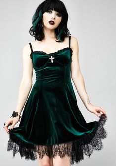 Blind Faith Velvet Dress Velvet Corset Dress For Costume Party, Fitted Gothic Velvet Mini Dress, Velvet Dress Green, Classy Mini Dresses, Kiss Dress, Blind Faith, Frill Dress, Gothic Outfits, Mini Velvet Dress