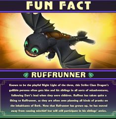 a card with an image of a dragon flying through the air and text that reads fun fact