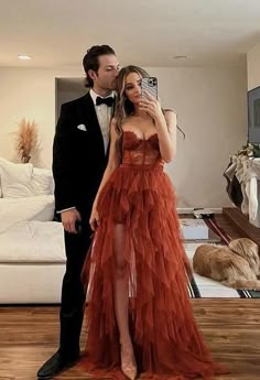 Contact+us:+lisamony@outlook.com Please+left+message+what+color+you+need+when+you+order+it.Besides+the+picture+color,+you+can+also+choose+any+color+you+want. Charming+Sweetheart+Rust+Tiered+Long+Prom+Dress+with+Slit Processing+time:+12-21+business+days Shipping+Time:+3-5+business+days ... Burnt Orange Prom Dress, 2024 Prom, Long Formal Dress, Chique Outfits, Prom Dresses Online, Dresses 2024, Tulle Prom Dress, School Shopping, Mode Inspo