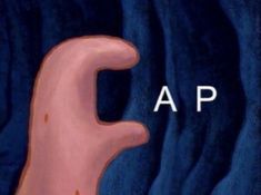 an image of a cartoon character with the word ap on it