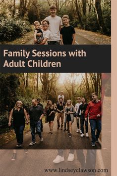 the family session with adults and children is featured in this postcard for an upcoming event