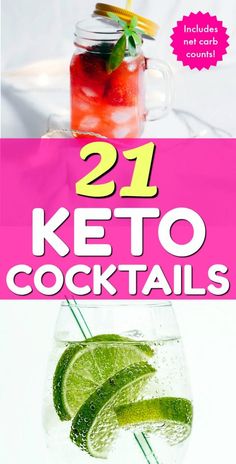 the cover of 21 keto cocktails