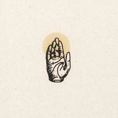 a drawing of a hand holding something in it's palm