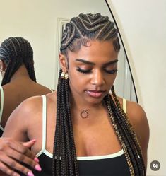 #cornrows #cornrowshairstyles #cornrowstyles #aliciakeys Cute Cornrow Braids, Medium Cornrows Braids For Black Women, Cornrow In The Front Singles In The Back, Corn Row Box Braids, Horizontal Cornrows, Jumbo Braids Cornrows, Cornrow With Extensions, 10 Cornrows Braids Straight Back, Plait Back Cornrows Braids