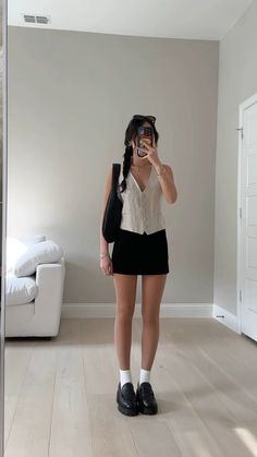 outfit inspo, loafers and skirt outfit, ootd Loafers Old Money Outfit, Loafer And Jeans Outfit, Loafer And Skirt Outfit, Loafers With Skirt Outfit, Cute Outfits With Loafers, Doc Martens Loafers Outfit Women, Loafers Office Outfit, Skirt With Loafers Outfit, Loafers Outfit Jeans