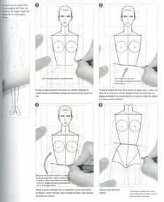 the instructions for how to draw a female body in three easy steps with pictures and text