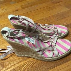 Nwt Vintage Tommy Hilfiger Pink+Cream Tie Up Ankle Wedges Size 8.5. Wedge Is 3.5/4”. Bundle For Great Savings, Or Make Me An Offer! Casual Pink Lace-up Heels, Tommy Hilfiger Beach Sandals With Wedge Heel, Tommy Hilfiger Wedge Heel Sandals For Beach, Pink High Heel Wedge Sandals For Spring, Pink Lace-up Sandals For Summer, Tommy Hilfiger Round Toe Wedge Sandals For Beach, Tommy Hilfiger Wedge Sandals For Beach In Summer, Tommy Hilfiger Open Toe Wedge Sandals For Beach, Tommy Hilfiger Summer Beach Wedge Sandals