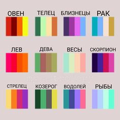 the color scheme for different colors