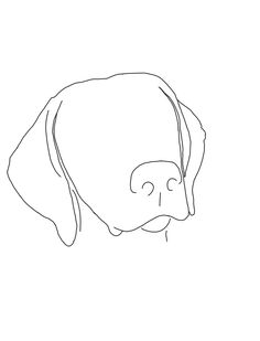 a black and white drawing of a dog's head