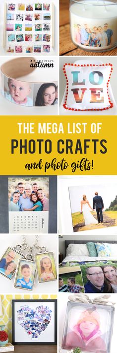 the mega list of photo crafts and gifts