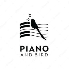 the logo for piano and bird