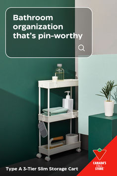 bathroom organization that's pin - worthy type a 4 - tier slim storage cart