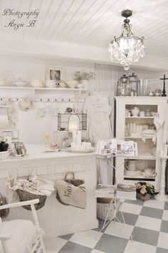 a collage of photos with white furniture and decor