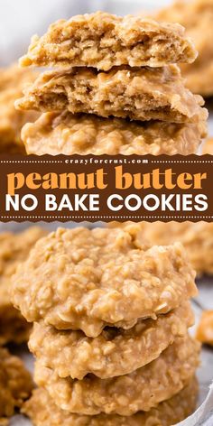 These Peanut Butter No Bake Cookies are the perfect quick treat for the holidays! Made with quick-cooking oats and creamy peanut butter, these chewy cookies require just six ingredients and no baking, making them ideal for easy Christmas cookies and festive dessert ideas! No Bake Peanut Butter Cookies, Peanut Butter No Bake Cookies, Best No Bake Cookies, Butter Oatmeal Cookies, No Bake Peanut Butter, Classic Cookies Recipes, Peanut Butter No Bake, Peanut Butter Oatmeal Cookies, Baking Recipes Cookies