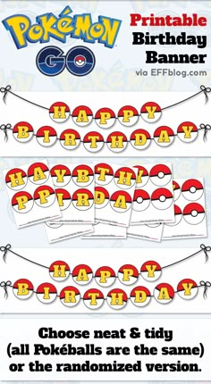 pokemon birthday party printables