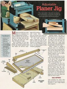 an advertisement for a planer jig with instructions on how to use the machine