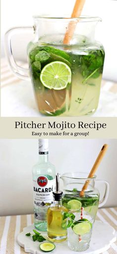 pitcher mojito recipe with lime and mint in it