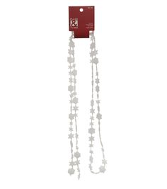 a white necklace with stars hanging from it