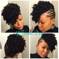 Shaved Side Hairstyles, Tapered Natural Hair, Curly Crochet Hair Styles, Mohawk Braid, Mohawks