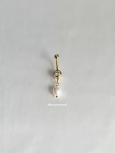 - 14g - 10mm bar - Water resistant - Surgical steel bar - Natural pearl charm Cute Belly Rings, Gold Body Jewelry, Navel Piercing Jewelry, Bellybutton Piercings, Belly Button Piercing Jewelry, Belly Piercing Jewelry, Gold Belly Ring, Gold Body Jewellery, Belly Button Jewelry