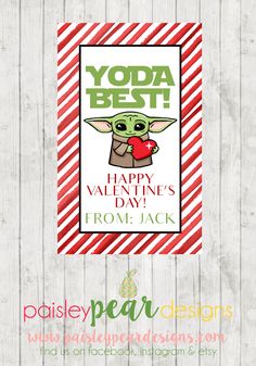 yoda best happy valentine's day from jack printable card