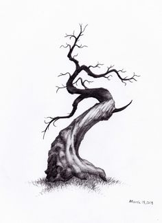 a drawing of a tree with no leaves