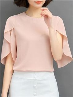 53 Shirts Blouses That Always Look Fantastic - Global Outfit Experts Detail Couture, Cheap Blouses, Sleeves Designs For Dresses, فستان سهرة, Elegant Blouses, Designs For Dresses, Beautiful Blouses, Pink Top