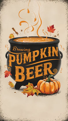 a drawing of a pot full of pumpkin beer