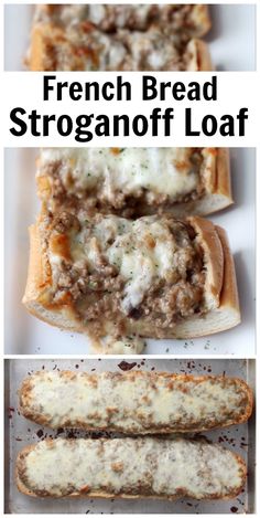 french bread stroganoni loaf with cheese and meat