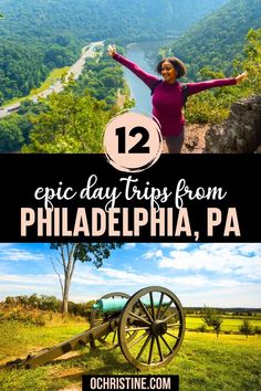 the top things to see and do in philadelphia, pa with text overlay that reads 12