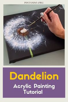 the dandelion acrylic painting is being used to create an art project