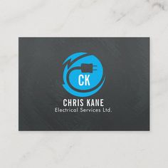 business card for electric services company