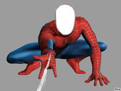 a spider man with his legs spread out and hands on the ground, in front of him