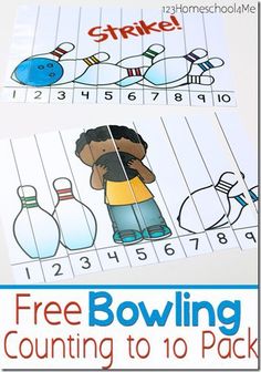 free bowling counting to 10 pack for kids