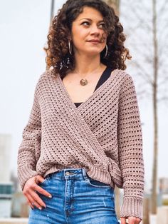 crochet clothing, top, pattern By Katerina Crochet, Foundation Half Double Crochet, Crochet Wearables, Love Sweater, Mode Crochet, Crochet Wrap, Single Crochet Stitch, Crochet Top Pattern, Sweater Crochet Pattern