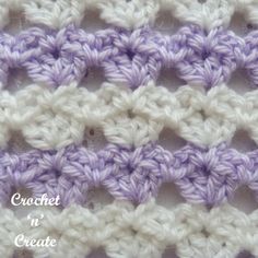 the crochet is white and purple