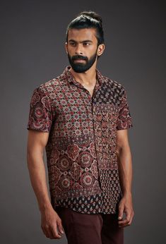 Ajrakh Shirts For Men, Stylish Shirts Men, Printed Shirts Men, Patch Shirt, Printed Dress Shirts, Patches Shirt, Trend 2024, Fashion Vocabulary