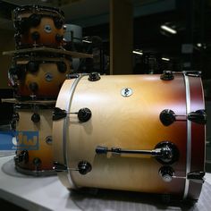 two drums are sitting on top of each other